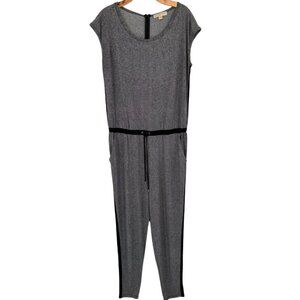 Michael Kors Womens size XL Herringbone Jumpsuit Drawstring Waist knit black